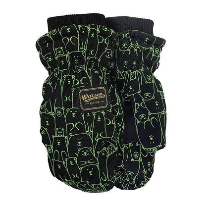 Emery Jensen kids gloves in bright green, small size, made for warmth and style, featuring a durable fabric design.