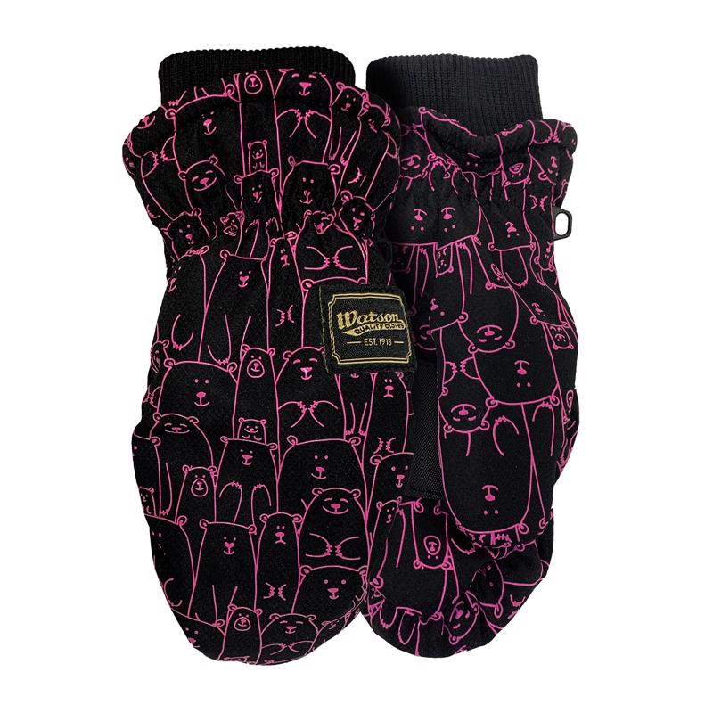 Pink kids gloves from Emery Jensen, lightweight and cozy, suitable for cold weather, size XS.