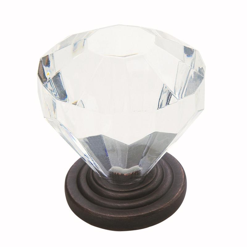 Clear glass orb knob from Emery Jensen, 1-14 inch diameter, with a smooth round shape suitable for furniture or cabinetry.
