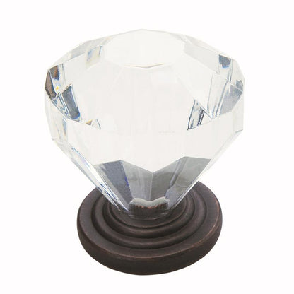 Clear glass orb knob from Emery Jensen, 1-14 inch diameter, with a smooth round shape suitable for furniture or cabinetry.