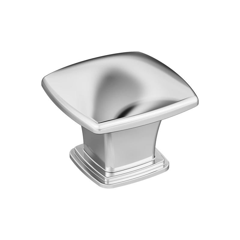 Square 1-3/16-inch Emery Jensen CBNT KNB GRFL knob for cabinets and furniture, featuring a sleek, modern design.