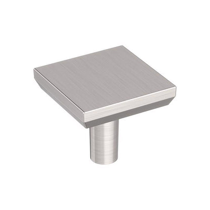 Emery Jensen CBNT KNB STN NCKL 1.06-inch knob, metal cabinet hardware with a sleek, modern design.
