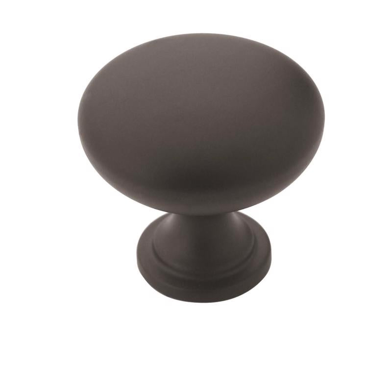 Set of 10 Emery Jensen CBNT KNOB MB 1-1/4 inch cabinet knobs showing their simple round design and durable finish