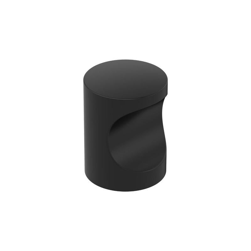 Black CBNT knob by Emery Jensen, 11/16 inch diameter, round knob suitable for cabinetry or furniture.