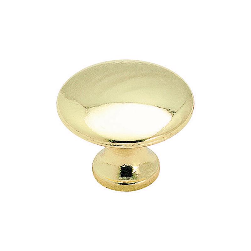 Emery Jensen round 1-1/4 inch black knob, cabinet knob with polished finish, suitable for furniture and cabinetry.