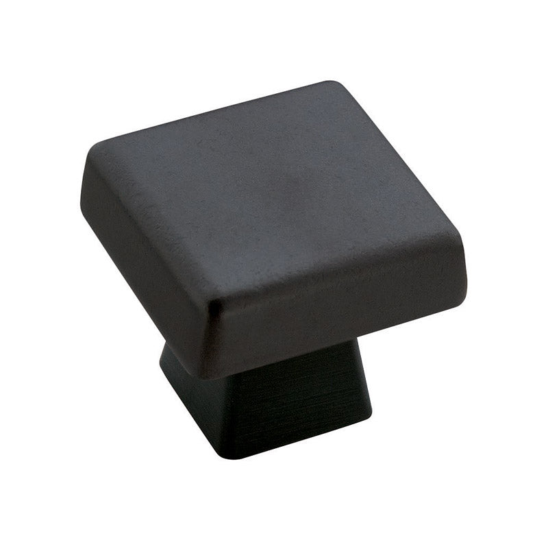 Emery Jensen 1-3/16-inch knob featuring a black finish, designed for cabinetry or furniture with a classic, round shape.
