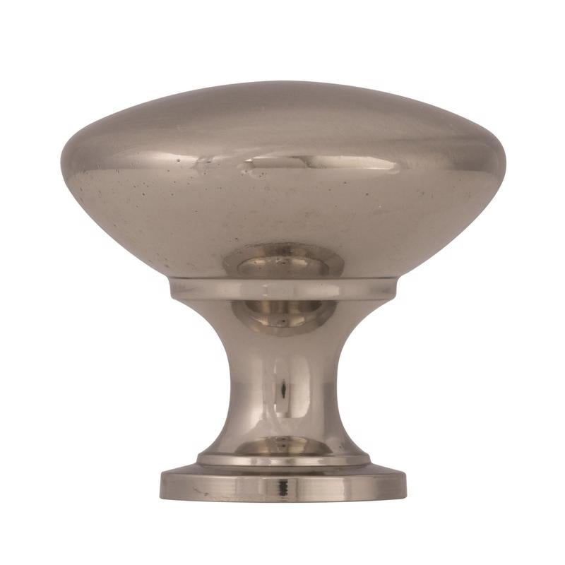Chrome round knob by Emery Jensen, 1-3/16 inch diameter, ideal for furniture or cabinets, featuring a sleek, polished finish.