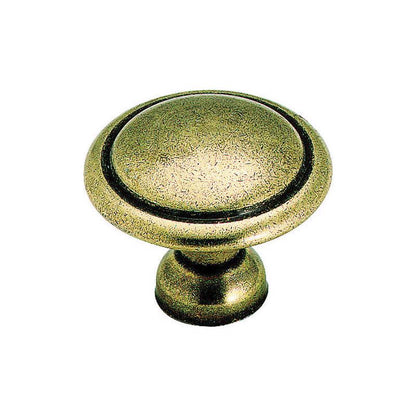 KNOB 1-3/8"RND BRND BRS