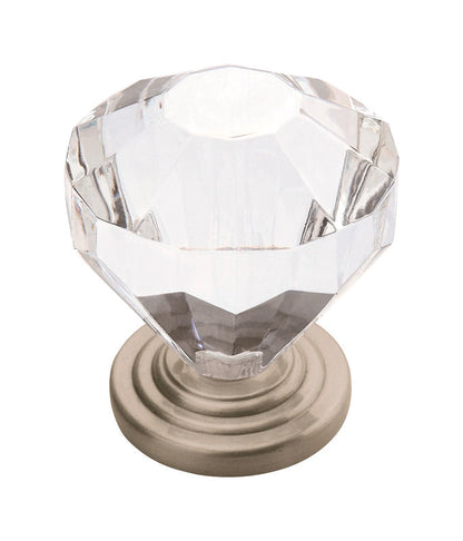 Emery Jensen clear knob with 1.25-inch diameter, showcasing a round, smooth handle for furniture or cabinetry.