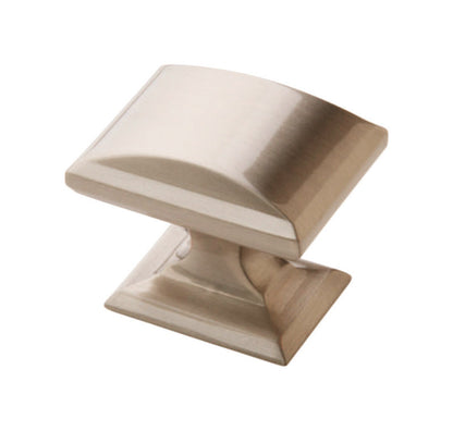 Emery Jensen satin nickel knob, 1-1/4 inch diameter, showing a sleek, round design for cabinet or drawer use.