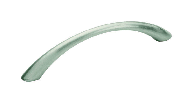 Set of 10 Emery Jensen pull knobs, 4-7/8 inches stainless steel finish, for furniture and cabinetry.