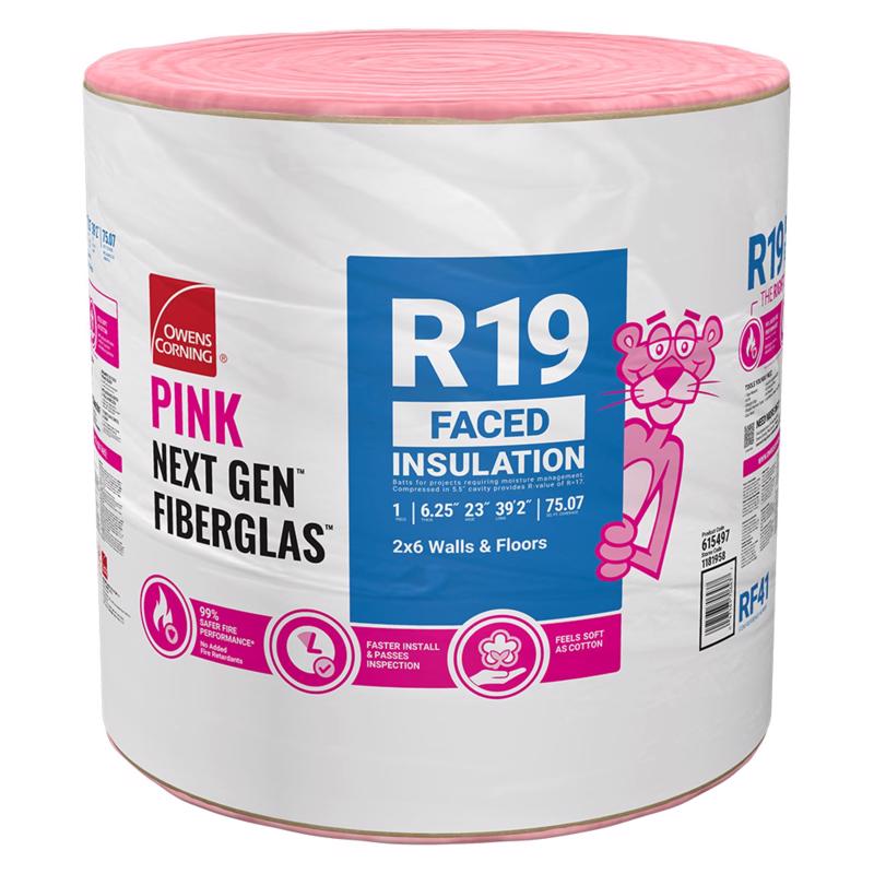 Kraft faced insulation roll by Emery Jensen, 23x470 inches, with kraft paper facing for thermal and sound insulation applications.