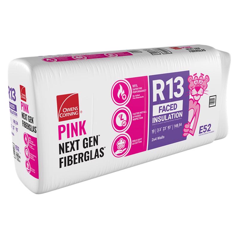 Emery Jensen Kraft Faced Insulation R13, 23x93 inches, showing the kraft paper facing and insulation material.
