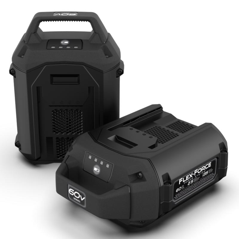 Emery Jensen L&G Equip Battery L135 60V 2.5Ah for power tools, showing the battery with label and connectors.