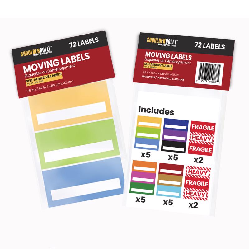 Set of 72 Emery Jensen shipping labels and forms for packaging and mailing purposes.