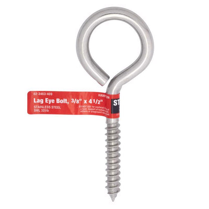 BOLT EYE LAG 3/8"X4.5 SS - Pack of 5