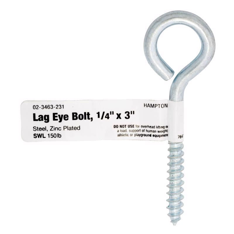LAG EYE BOLT 1/4"X3" - Pack of 10