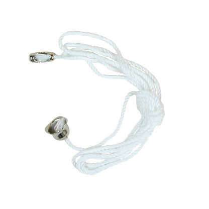 White 3-foot lamp cord with bell socket from Emery Jensen, featuring hardware for easy installation.