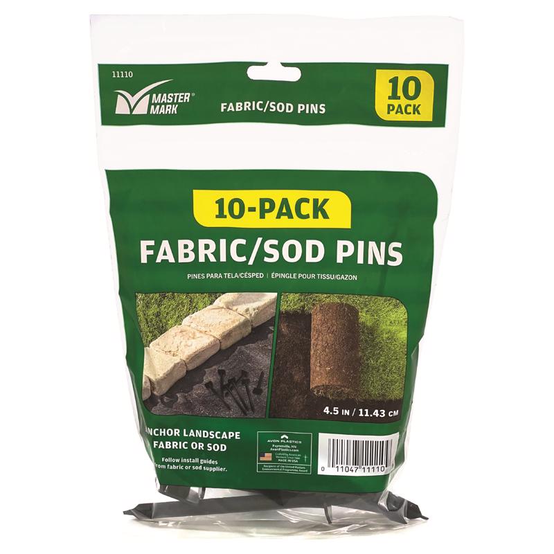 Emery Jensen landscape fabric accessories, 4.5-inch sod pins, 10-pack for securing landscape fabric and garden areas.