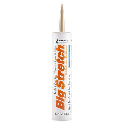 12-pack of Emery Jensen latex caulk BGSTRTCH Alm 10.5oz tubes, ideal for sealing and filling gaps in various surfaces.