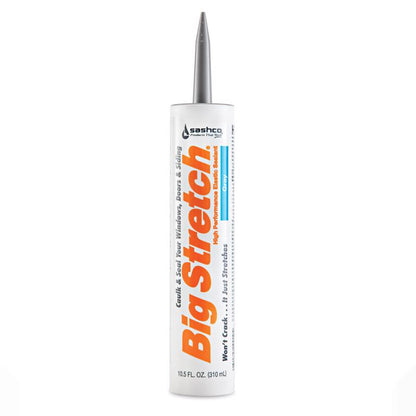 Emery Jensen latex caulk BGSTRTCH in gray, 10.5 oz tubes, pack of 12, suitable for sealing and filling gaps in construction.