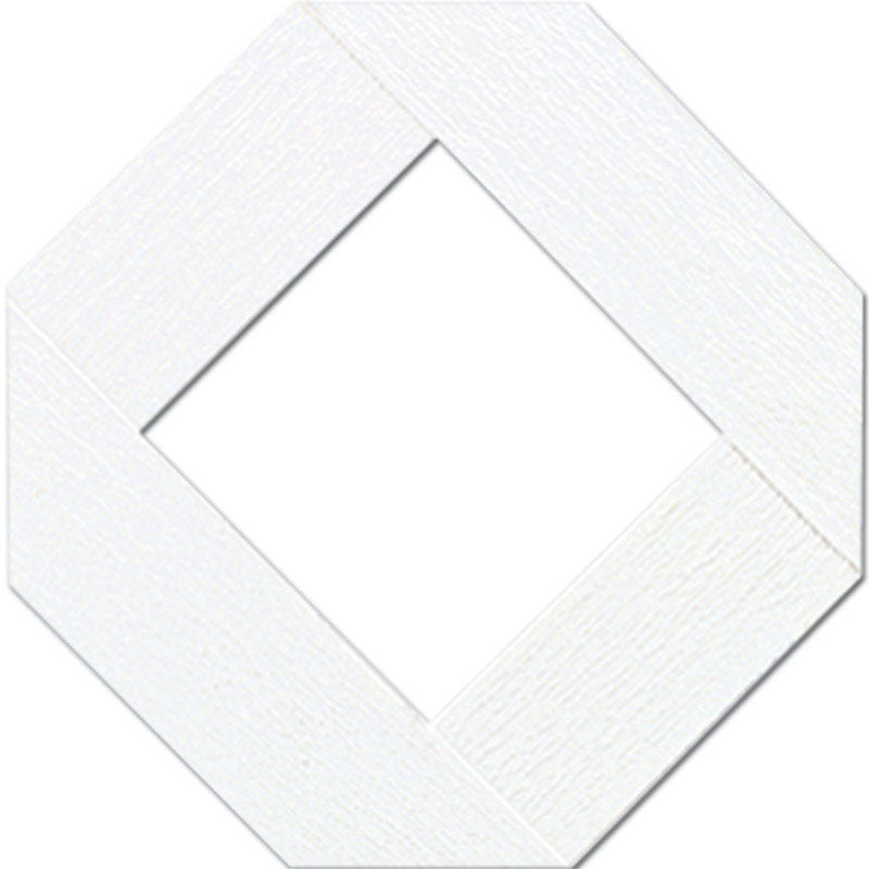 White Emery Jensen 4x8 lattice panel for garden fencing and decorative outdoor use, featuring a classic crisscross design.