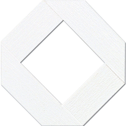 White Emery Jensen 4x8 lattice panel for garden fencing and decorative outdoor use, featuring a classic crisscross design.