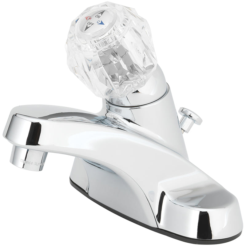 Emery Jensen lavatory faucet with traditional design in chrome finish, featuring a single-handle for easy water control.
