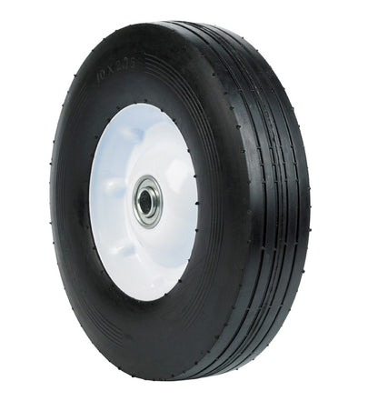 Emery Jensen lawn mower wheel 10x2.75 narrow hub with durable rubber tire and metal hub for outdoor equipment.