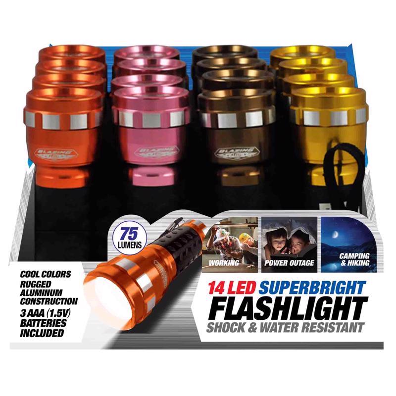 FLASHLIGHT COLORS 14 LED - Pack of 16
