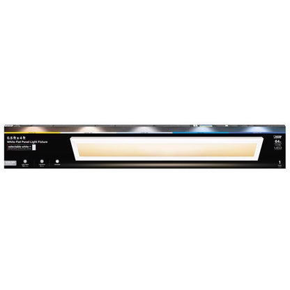 Emery Jensen LED indoor fixture panel in white, 48 inches long, with sleek modern design for ceiling or wall lighting.
