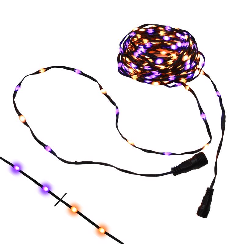 Emery Jensen Ribbon LED lighting in orange and purple, 16.5-inch flexible LED strip for decorative and accent lighting.