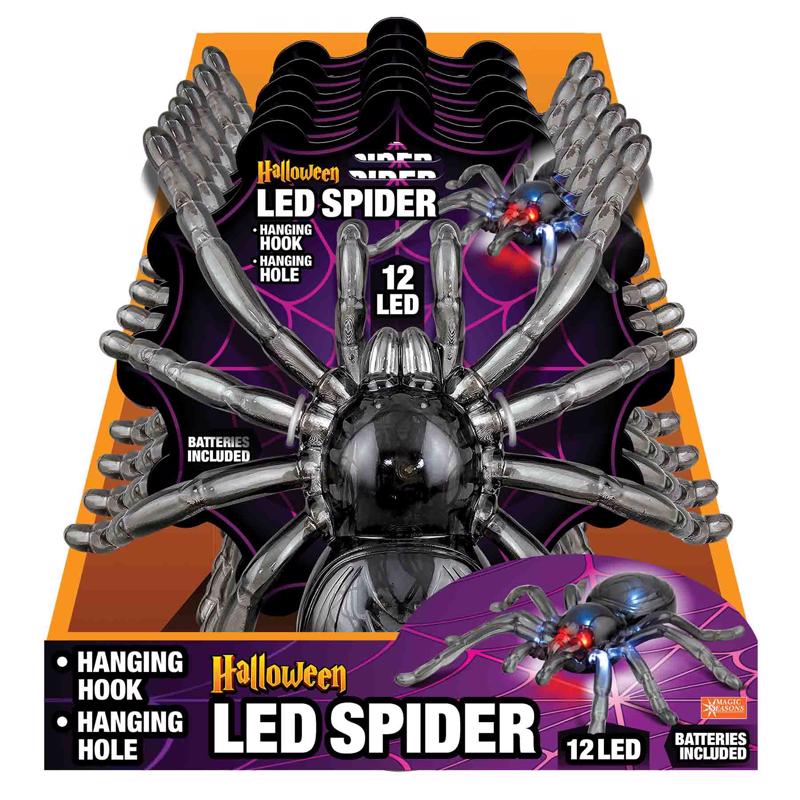 SPIDER HALLOWEEN LED 8" - Pack of 6