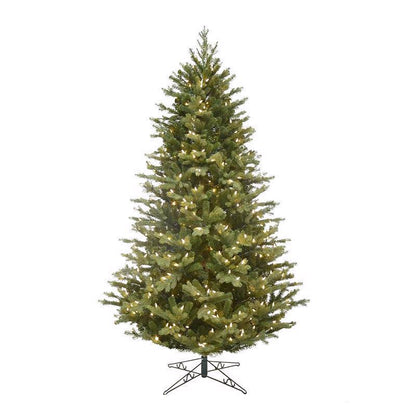 Emery Jensen 9-foot green LED artificial Christmas tree with lush branches, ideal for festive holiday decorating.