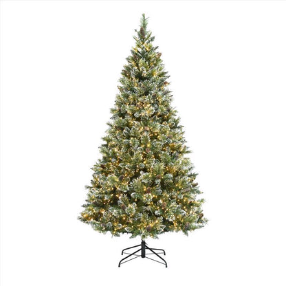 Emery Jensen LED tree, 6ft and over, 2000 count, 7.5-foot tall, realistic green foliage for outdoor or holiday decor