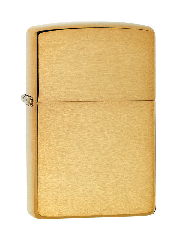 Emery Jensen Classic Brushed Brass lighter with a sleek metallic finish, showcasing its stylish and durable design.