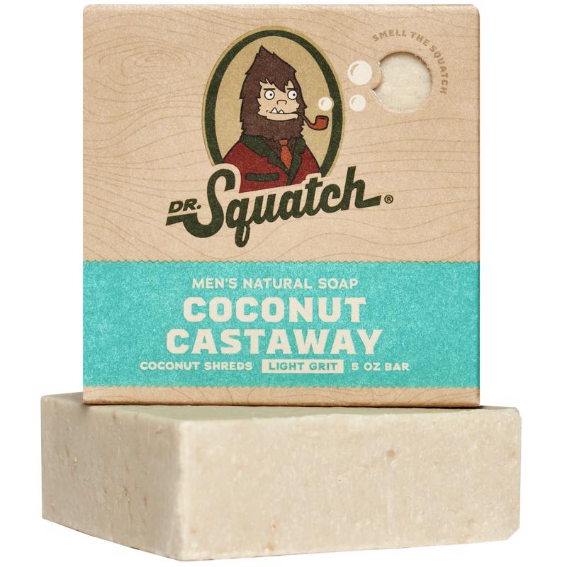 Emery Jensen coconut scent bar soap, 5oz, skin care product with natural coconut fragrance, in a simple rectangular soap bar.