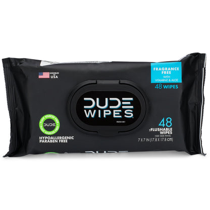 DUDE WIPES BLACK 48CT - Pack of 8
