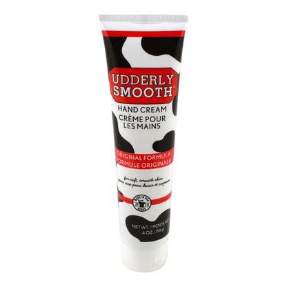 Emery Jensen Uddder Cream 4oz tube, a skin care and lip balm product with a white tube and blue cap, designed for skin hydration.
