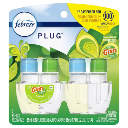 Emery Jensen liquid air fresheners in orange and green for long-lasting home fragrance, pack of 6.