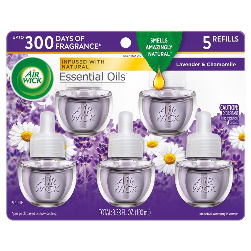 Set of five Emery Jensen liquid air fresheners with floral scent in clear bottles, designed for freshening indoor spaces.