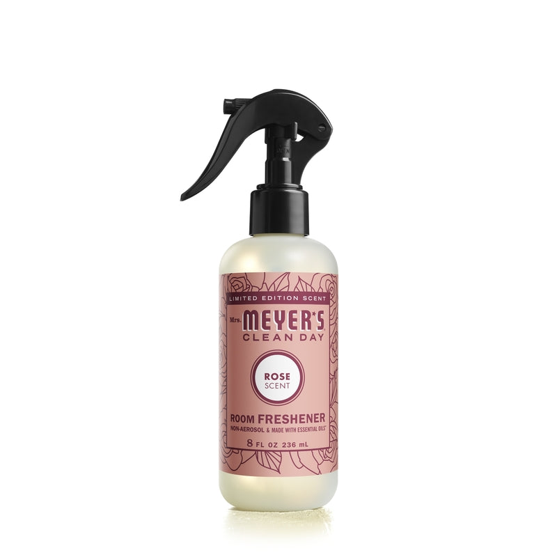 Emery Jensen MMCD RM FRSHNR Rose liquid air fresheners, 8oz bottles, pack of 6, with rose scent and clear packaging.