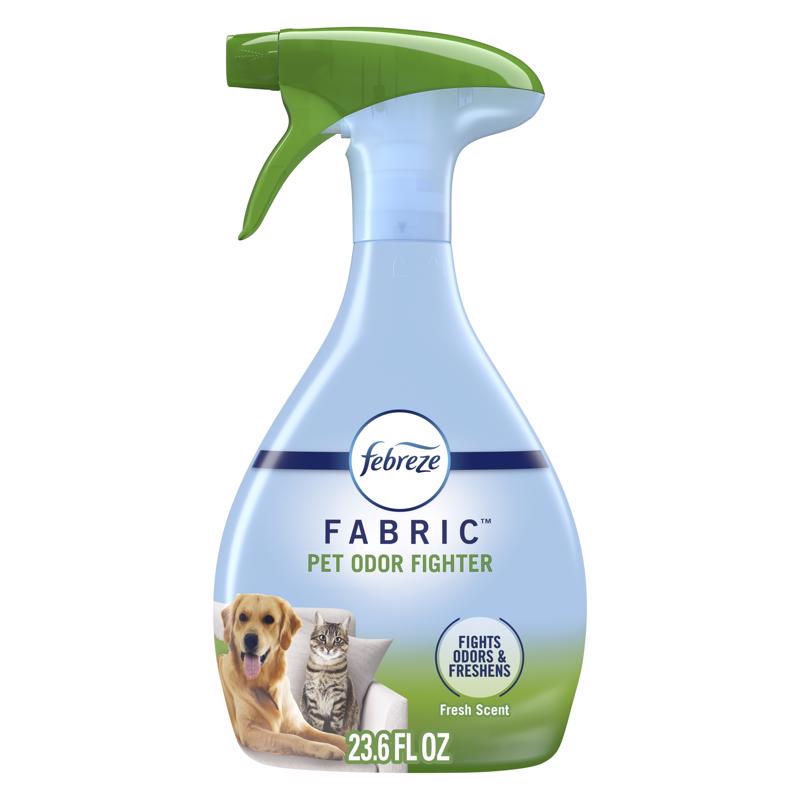 Emery Jensen Pet Odor Fighter Fresh Liquid Air Freshener bottle for eliminating pet odors in the home.