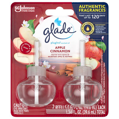 Emery Jensen Plugins Oil Apple CIN liquid air fresheners in a pack of 6 for freshening indoor spaces.
