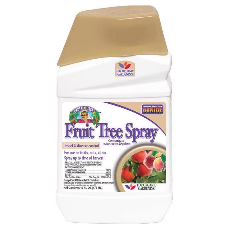 Emery Jensen Fruit Tree Bug Dis 16oz liquid concentrate bottle for pest control on fruit trees.