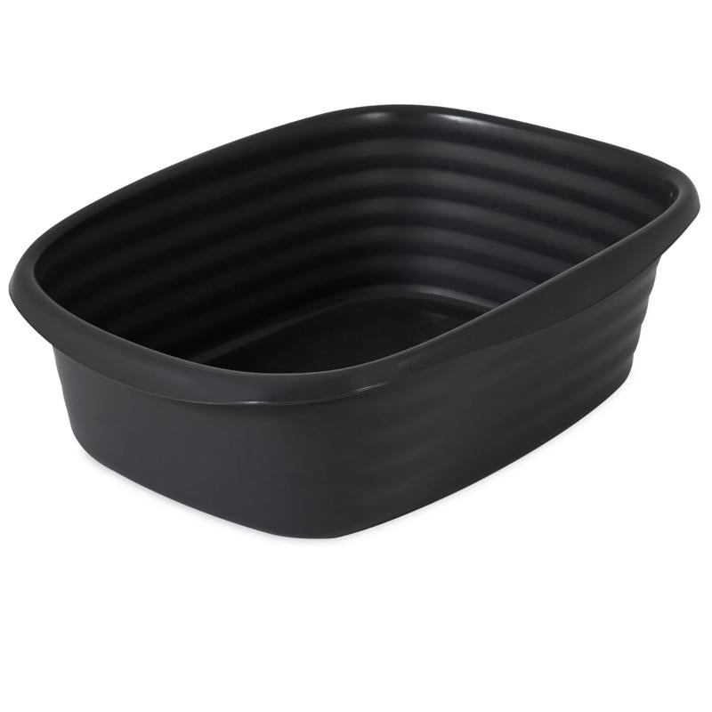 Large A&H litter pan by Emery Jensen, durable plastic container for cat litter, with open top and high sides for easy scooping.