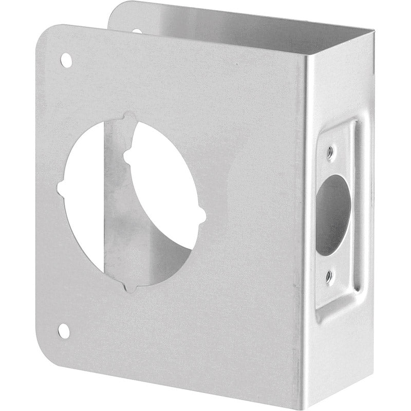 Emery Jensen heavy-duty door lock reinforcement hardware, durable metal plate for enhanced door security.