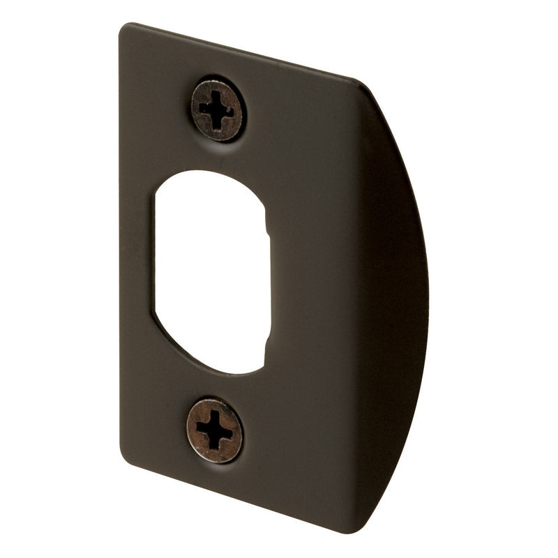 Pair of Emery Jensen lock reinforcement hardware plates in bronze finish, designed for added security and durability.