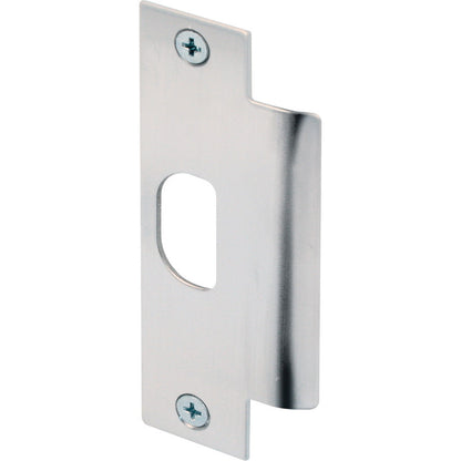 Emery Jensen Strike lock reinforcement hardware in stainless steel, 4-7/8 x 1-1/4 inches, for door security.