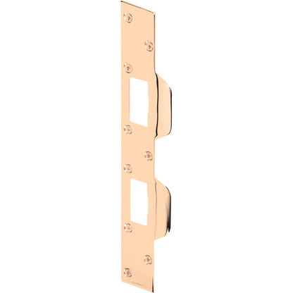 Emery Jensen heavy-duty lock reinforcement hardware, 1-5/8 x 11 inches, shown on a door for added security and durability.